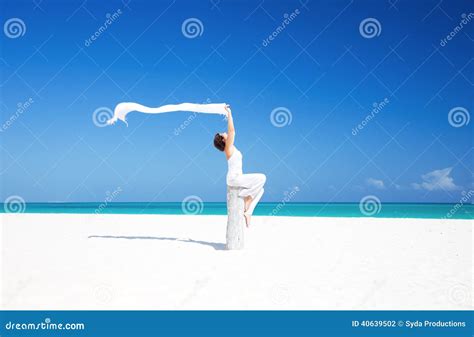 Happy Woman On The Beach Stock Photo Image Of Coast 40639502