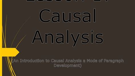 Causal Analysis Ppt