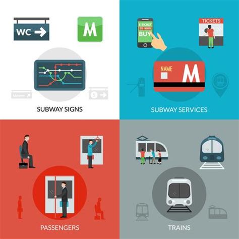 Subway Icons Set 467972 Vector Art At Vecteezy