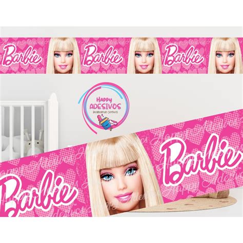 Adesivo De Parede Faixa Decorativa Barbie Filme Rosa Quarto Infantil