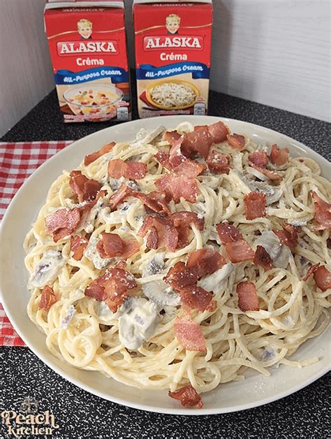 Creamy Carbonara Na Swak Sa Budget The Peach Kitchen