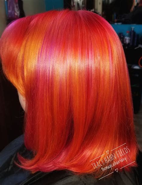 Vivid Haircolor Orange Hair Dye Magenta Hair Pink Blonde Hair