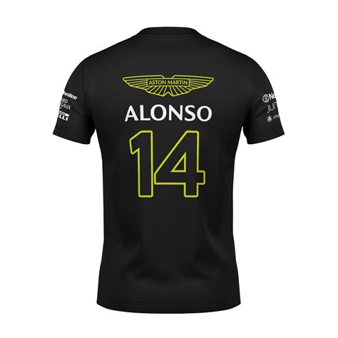 Camiseta Dryfit Fernando Alonso Aston Martin 2024 Preta Autofãs Store