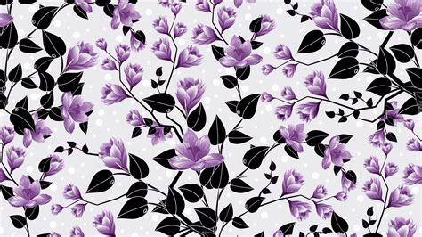 Purple Flowers Black Leaves Spoonflower Hd Spoonflower Wallpapers Hd