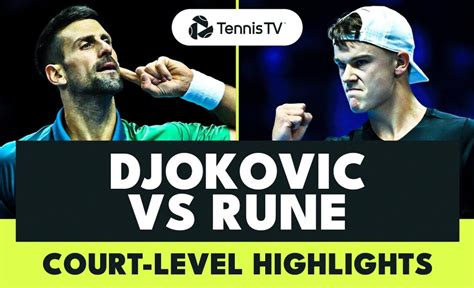 Novak Djokovic Vs Holger Rune Thriller Court Level Highlights Nitto