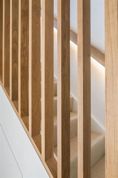 Slatted Wood Oak Handrail Staircase Stairs Design Staircase Design