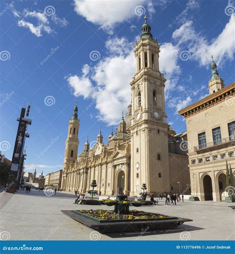 ZARAGOZA, SPAIN - MARCH 3, 2018: the Cathedral Basilica Del Pilar ...