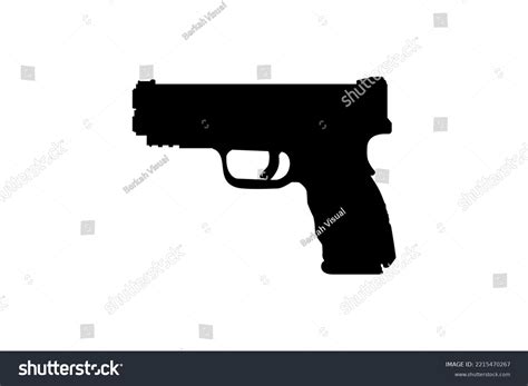 Silhouette Gun Pistol Logo Pictogram Website Stock Vector Royalty Free