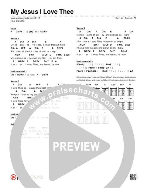 My Jesus I Love Thee Chords PDF (Paul Baloche) - PraiseCharts