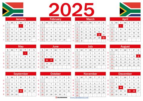 Calendar South Africa With Holidays Printable