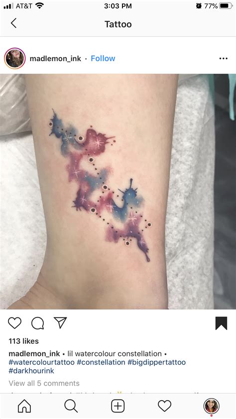 Watercolor Big Dipper Tattoo | Big dipper tattoo, Tattoos, Print tattoos