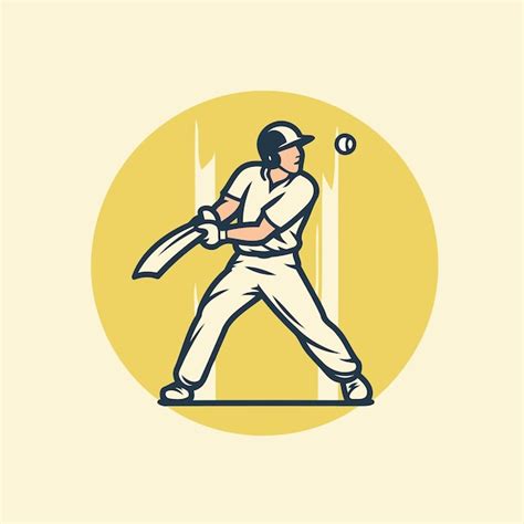 Ilustraci N Vectorial De Un Jugador De Cricket Bateador Con La Pelota