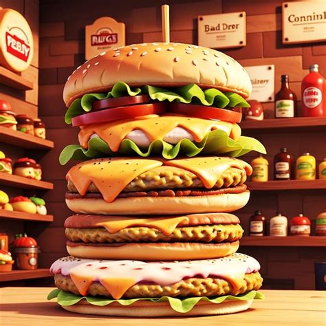 Premium Ai Image Fast Food Nice Burgers