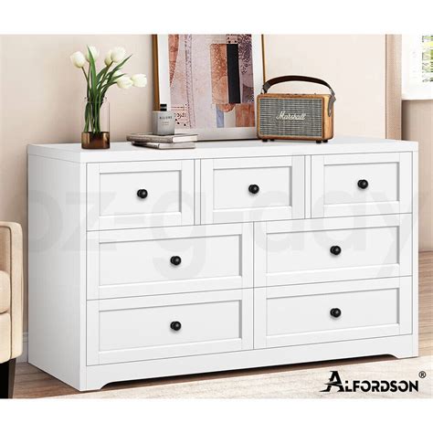 ALFORDSON 7 Chest Of Drawers Hamptons Storage Cabinet Dresser Tallboy