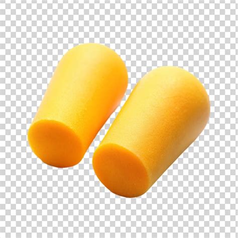 Orange Color Ear Plugs Isolated On Transparent Background Premium Ai