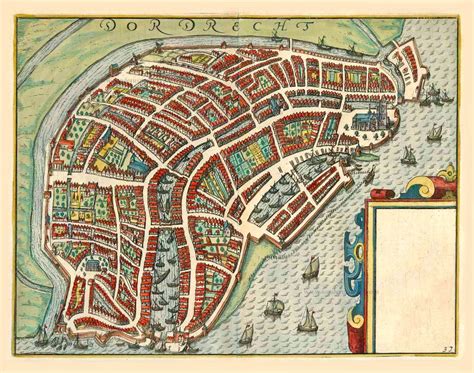 Dordrecht By Ludovico Guicciardini Sanderus Antique Maps Antique