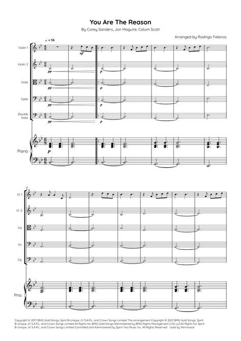 You Are The Reason (arr. Rodrigo Faleiros) by Calum Scott Sheet Music ...