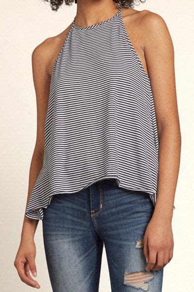 51 Off Sexy Halter Striped Tank Top For Women Rosegal