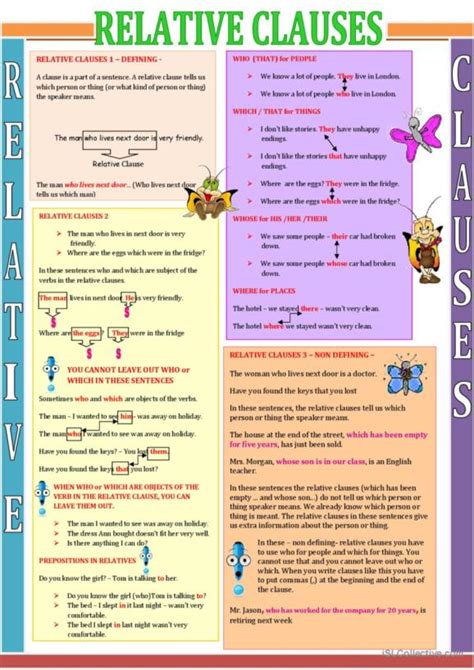 Defining And Non Defining Relative Clauses With Answers Esl Worksheet Hot Sex Picture