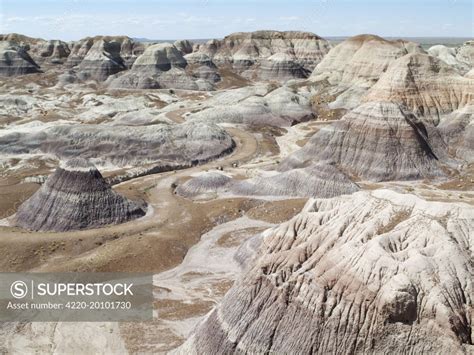 Badland Hills Of Bluish Bentonite Clay At Blue Mesa Petrified Forest