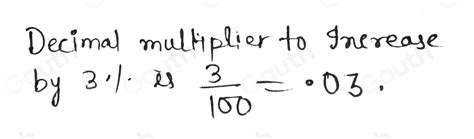 Solved ②what Is The Decimal Multiplier To Increase By 3 Algebra