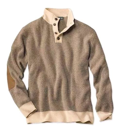 Orvis Men S 100 Cashmere Simoon Sweater 2XL XXL Tweed Leather Elbow