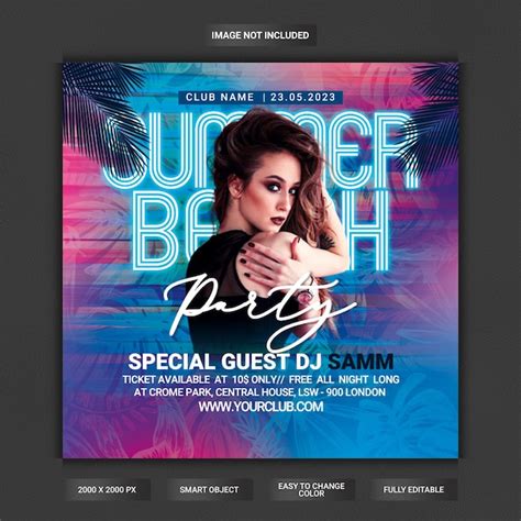 Premium Psd Summer Beach Party Flyer Template