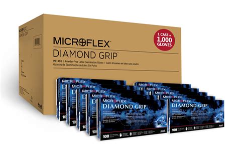 Ansell Microflex Diamond Grip Mf 300 Disposable Latex Gloves 79mil