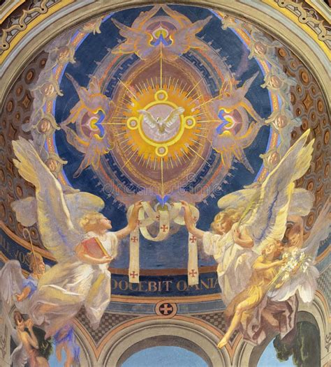 Genova Affresco Dello Spirito Santo Fra Gli Angeli Della Chiesa Chiesa