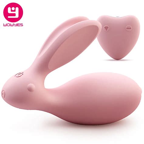 WOWYES vibrador de conejo con Control inalámbrico y carga USB para