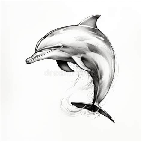 Artistic Dolphin Drawing With Iconographic Symbolism Stock Image