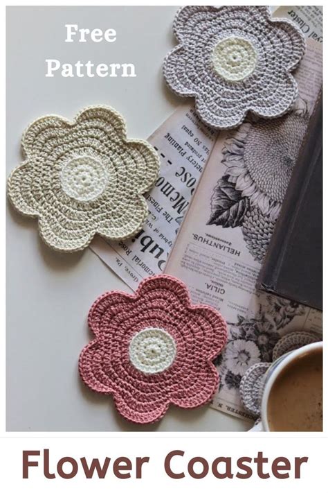 How to crochet a flower coaster | Crochet projects, Crochet flowers ...