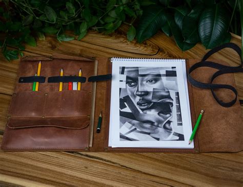 Leather Sketchbook A4 Cover Brown Black Handmade Artists Ts