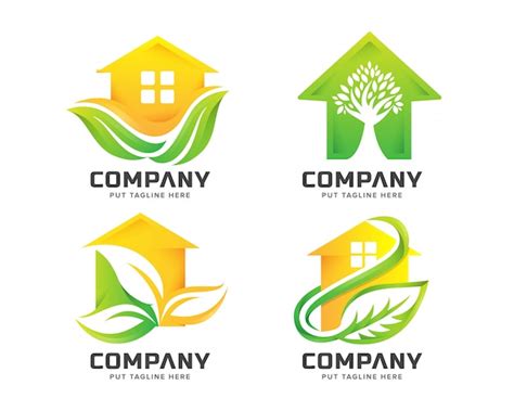 Logotipo De La Casa Verde Vector Premium