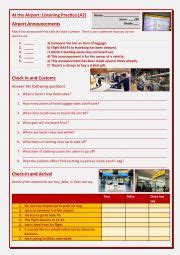 At The Airport Listening Practice A Esl Worksheet By Travelenglish