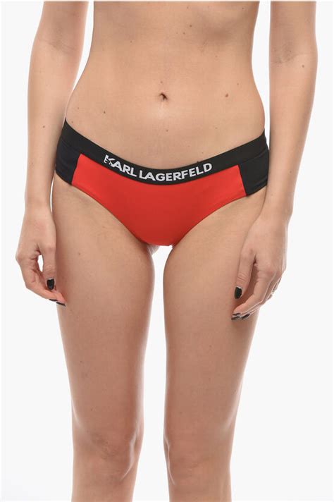 Karl Lagerfeld Two Tone SPORT Bikini Bottom With Logoed Elastic Band On