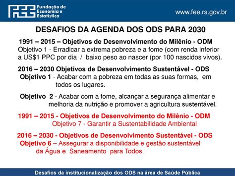 Desafios da institucionalização dos ODS na área de Saúde Pública ppt