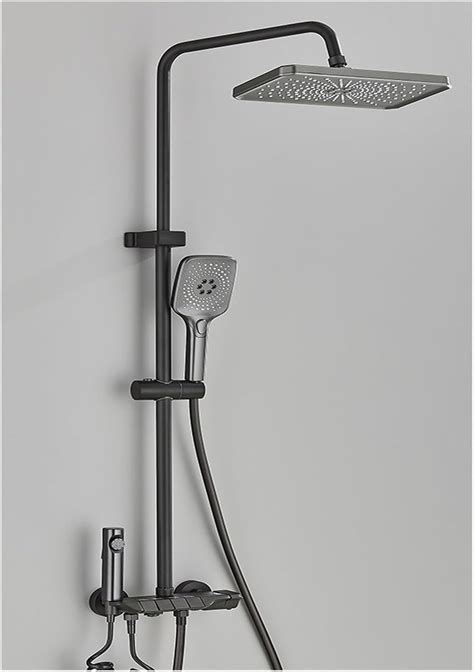 Rainfall Shower System Black Piano Digital Shower Set Intelligent Brass Bathroom Faucets Hot