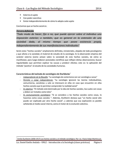 Clase Las Reglas Del M Todo Sociologico Emile Durkheim Pdf