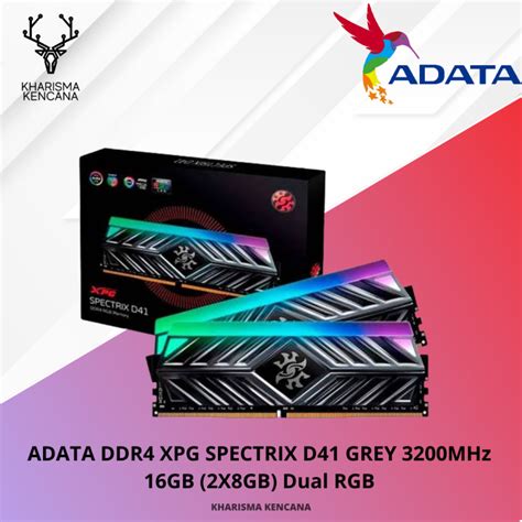 MEMORY LONGDIMM ADATA DDR4 XPG SPECTRIX D41 GREY 3200MHz 16GB