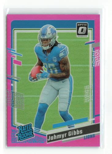 Jahmyr Gibbs 236 2023 Panini Optic Lions Pink Rated Rookie Rc Read Ebay