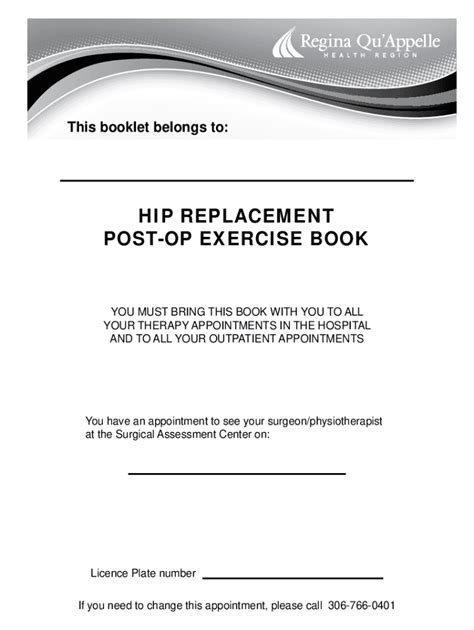 Fillable Online Hip Replacement Post Op Exercise Book Fax Email Print