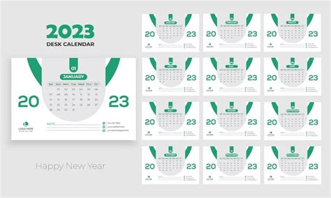 Conception De Calendrier De Bureau Simple Et Moderne Du Nouvel An 2023