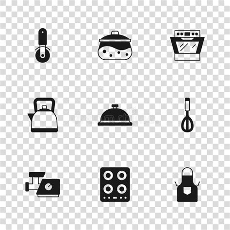 Gas Food Icon Set Transparent Stock Illustrations Gas Food Icon