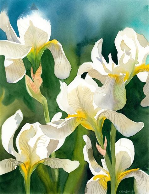 Watercolor Painting Art By Krzysztof Kowalski Iris Painting Iris Art