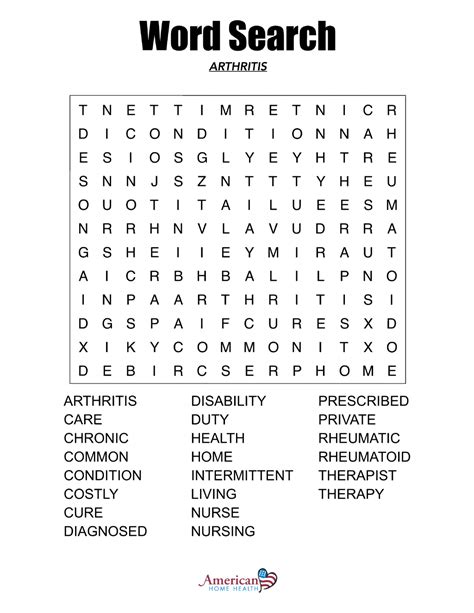 Large Print Printable Word Search