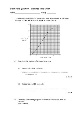 Ks3 Distance Time Graphs Teaching Resources