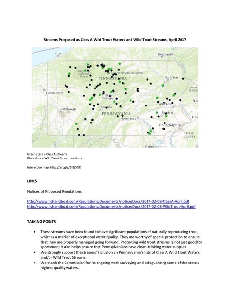 Add 146 PA Streams To The Class A Wild Trout And Wild Trout Streams