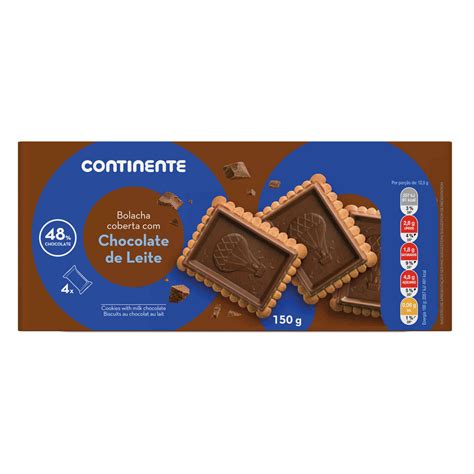 Bolachas Cobertas Chocolate De Leite Continente Emb Gr