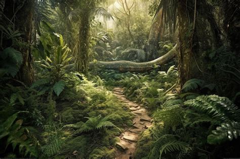 Premium Photo Untouched Tropical Island With Ancient Giant Trees And